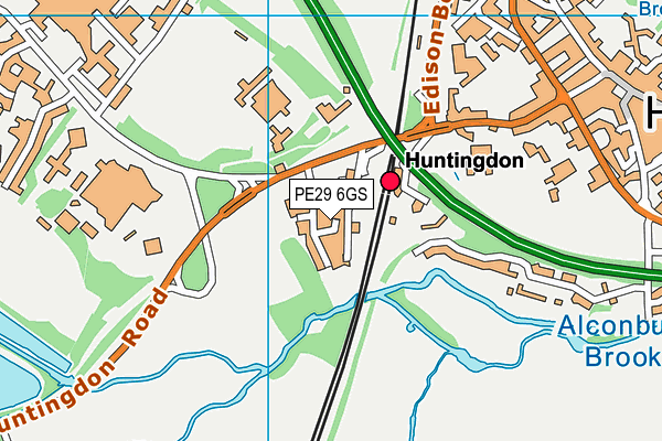 PE29 6GS map - OS VectorMap District (Ordnance Survey) PE29 6GS map - OS VectorMap District (Ordnance Survey)