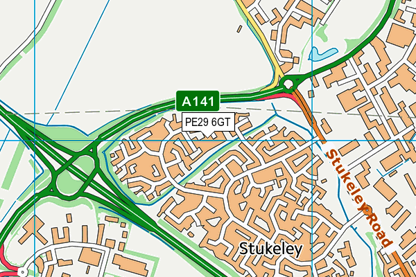 PE29 6GT map - OS VectorMap District (Ordnance Survey) PE29 6GT map - OS VectorMap District (Ordnance Survey)