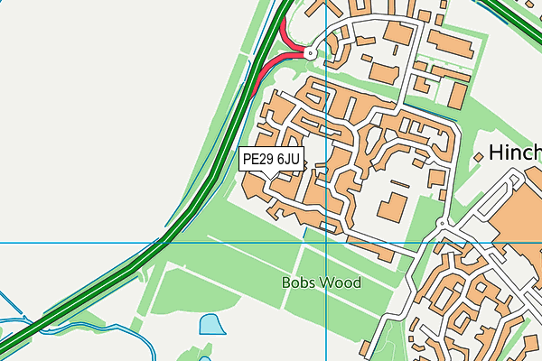 PE29 6JU map - OS VectorMap District (Ordnance Survey) PE29 6JU map - OS VectorMap District (Ordnance Survey)