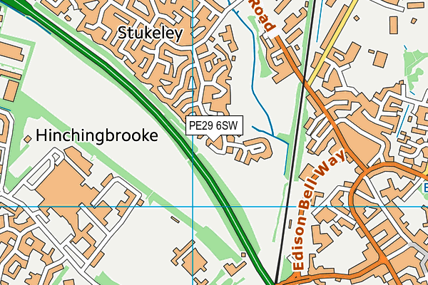 PE29 6SW map - OS VectorMap District (Ordnance Survey) PE29 6SW map - OS VectorMap District (Ordnance Survey)