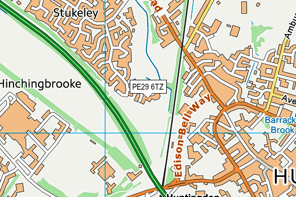 PE29 6TZ map - OS VectorMap District (Ordnance Survey) PE29 6TZ map - OS VectorMap District (Ordnance Survey)