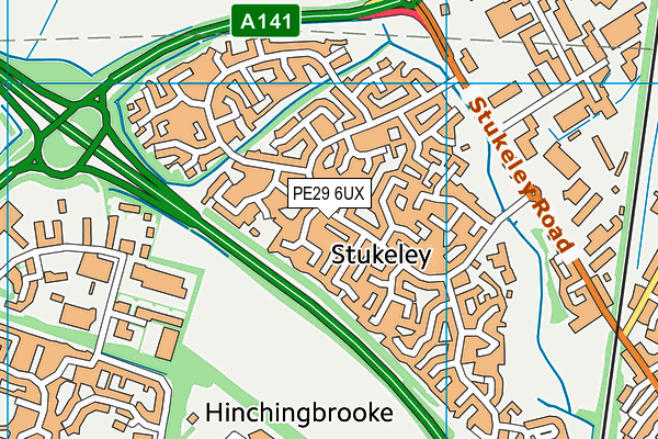 PE29 6UX map - OS VectorMap District (Ordnance Survey) PE29 6UX map - OS VectorMap District (Ordnance Survey)