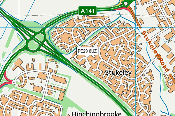 PE29 6UZ map - OS VectorMap District (Ordnance Survey) PE29 6UZ map - OS VectorMap District (Ordnance Survey)