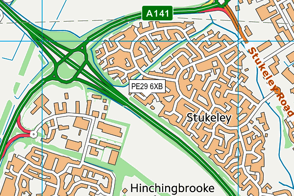 PE29 6XB map - OS VectorMap District (Ordnance Survey) PE29 6XB map - OS VectorMap District (Ordnance Survey)