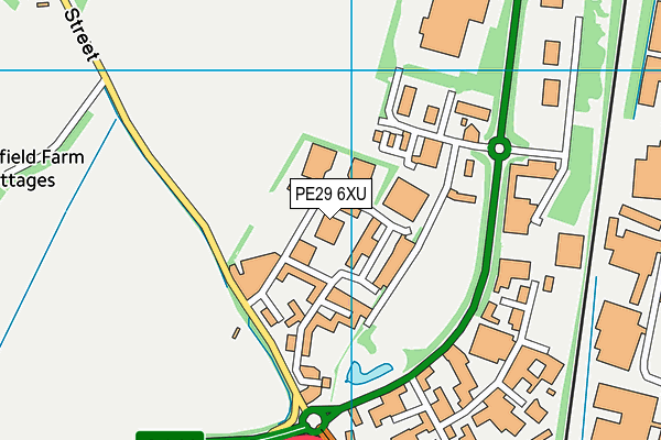 PE29 6XU map - OS VectorMap District (Ordnance Survey)