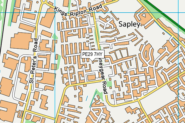 PE29 7HY map - OS VectorMap District (Ordnance Survey)