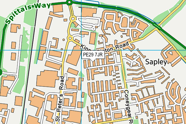 PE29 7JR map - OS VectorMap District (Ordnance Survey) PE29 7JR map - OS VectorMap District (Ordnance Survey)