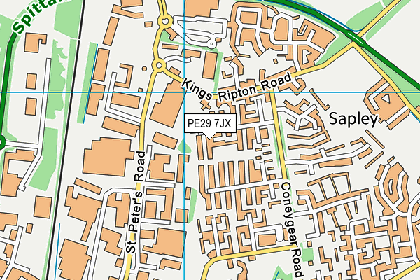 PE29 7JX map - OS VectorMap District (Ordnance Survey) PE29 7JX map - OS VectorMap District (Ordnance Survey)