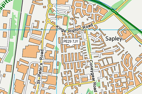 PE29 7JY map - OS VectorMap District (Ordnance Survey) PE29 7JY map - OS VectorMap District (Ordnance Survey)