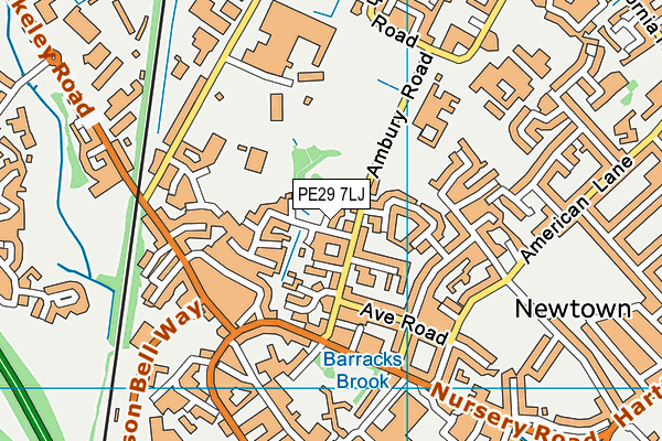 PE29 7LJ map - OS VectorMap District (Ordnance Survey) PE29 7LJ map - OS VectorMap District (Ordnance Survey)