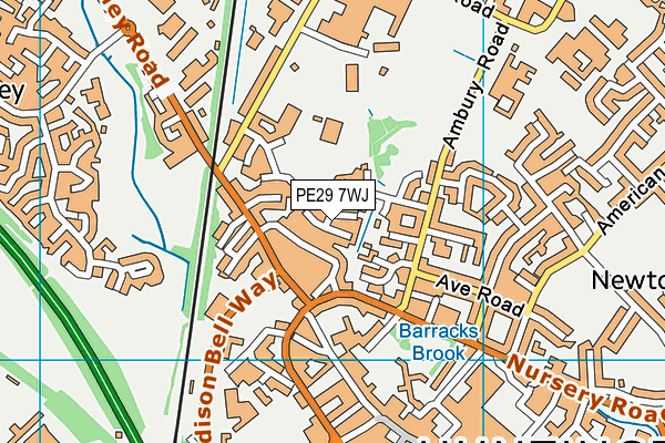 PE29 7WJ map - OS VectorMap District (Ordnance Survey) PE29 7WJ map - OS VectorMap District (Ordnance Survey)