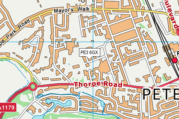 PE3 6GX map - OS VectorMap District (Ordnance Survey) PE3 6GX map - OS VectorMap District (Ordnance Survey)