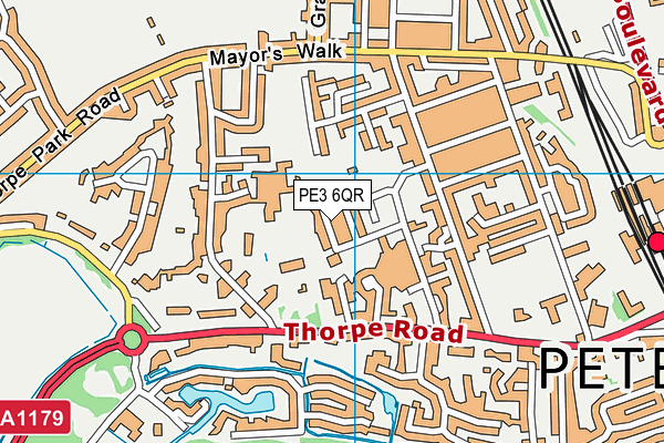 PE3 6QR map - OS VectorMap District (Ordnance Survey)