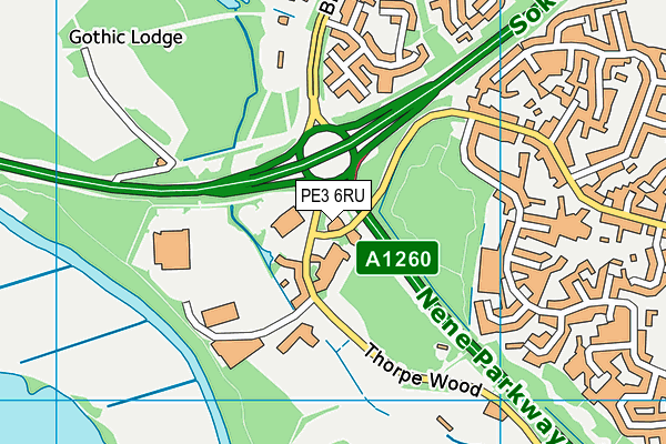 PE3 6RU map - OS VectorMap District (Ordnance Survey) PE3 6RU map - OS VectorMap District (Ordnance Survey)