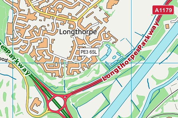 PE3 6SL map - OS VectorMap District (Ordnance Survey)