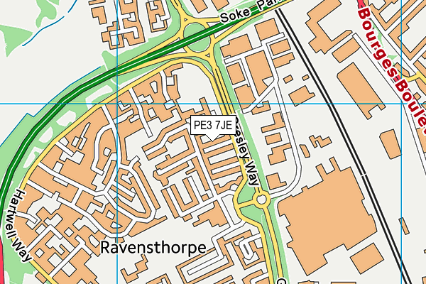 PE3 7JE map - OS VectorMap District (Ordnance Survey) PE3 7JE map - OS VectorMap District (Ordnance Survey)