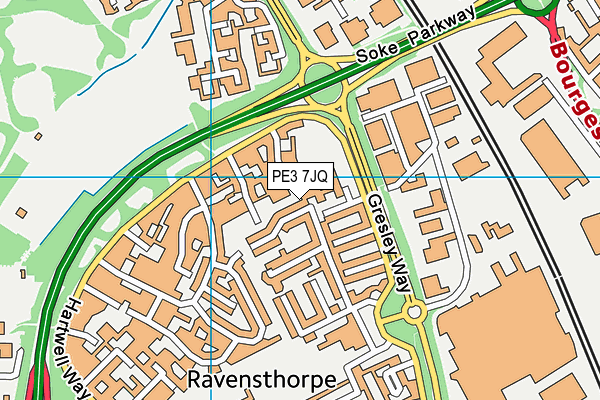 PE3 7JQ map - OS VectorMap District (Ordnance Survey) PE3 7JQ map - OS VectorMap District (Ordnance Survey)
