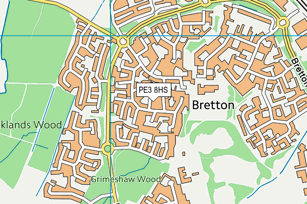 PE3 8HS map - OS VectorMap District (Ordnance Survey)