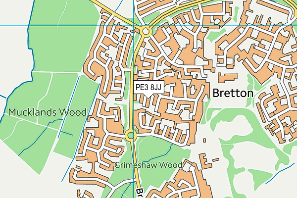 PE3 8JJ map - OS VectorMap District (Ordnance Survey) PE3 8JJ map - OS VectorMap District (Ordnance Survey)