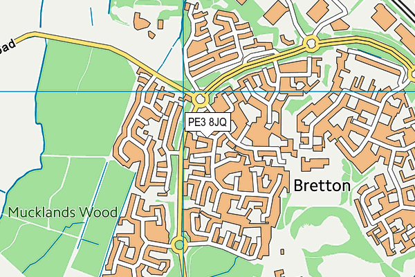 PE3 8JQ map - OS VectorMap District (Ordnance Survey) PE3 8JQ map - OS VectorMap District (Ordnance Survey)