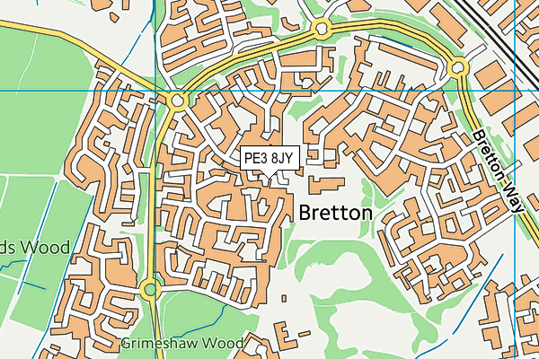 PE3 8JY map - OS VectorMap District (Ordnance Survey) PE3 8JY map - OS VectorMap District (Ordnance Survey)