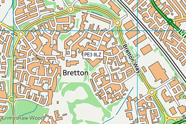 PE3 8LZ map - OS VectorMap District (Ordnance Survey)