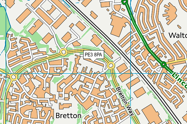 PE3 8PA map - OS VectorMap District (Ordnance Survey) PE3 8PA map - OS VectorMap District (Ordnance Survey)
