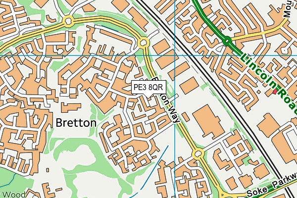 PE3 8QR map - OS VectorMap District (Ordnance Survey) PE3 8QR map - OS VectorMap District (Ordnance Survey)