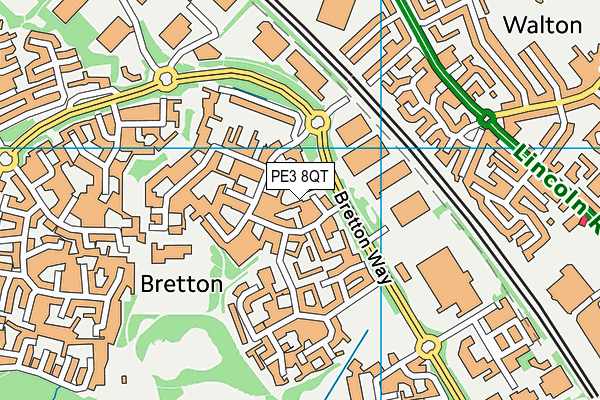PE3 8QT map - OS VectorMap District (Ordnance Survey) PE3 8QT map - OS VectorMap District (Ordnance Survey)