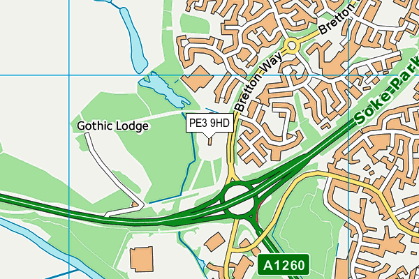 PE3 9HD map - OS VectorMap District (Ordnance Survey)