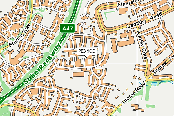 PE3 9QD map - OS VectorMap District (Ordnance Survey) PE3 9QD map - OS VectorMap District (Ordnance Survey)