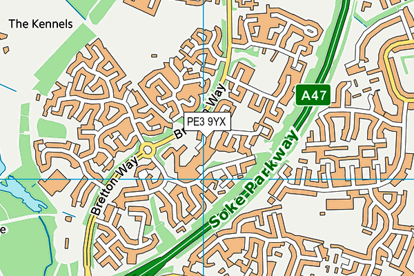 PE3 9YX map - OS VectorMap District (Ordnance Survey) PE3 9YX map - OS VectorMap District (Ordnance Survey)