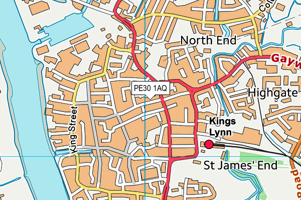 PE30 1AQ map - OS VectorMap District (Ordnance Survey)