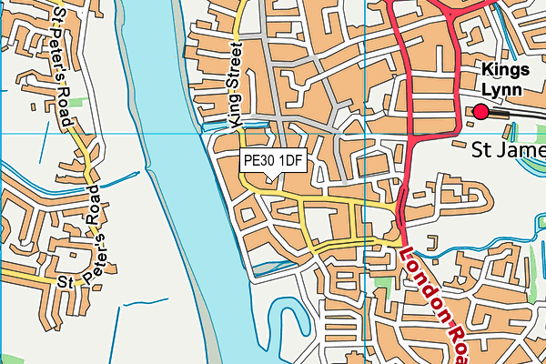 PE30 1DF map - OS VectorMap District (Ordnance Survey) PE30 1DF map - OS VectorMap District (Ordnance Survey)