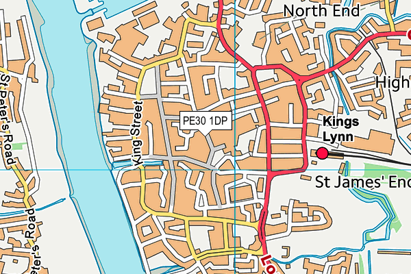 PE30 1DP map - OS VectorMap District (Ordnance Survey)