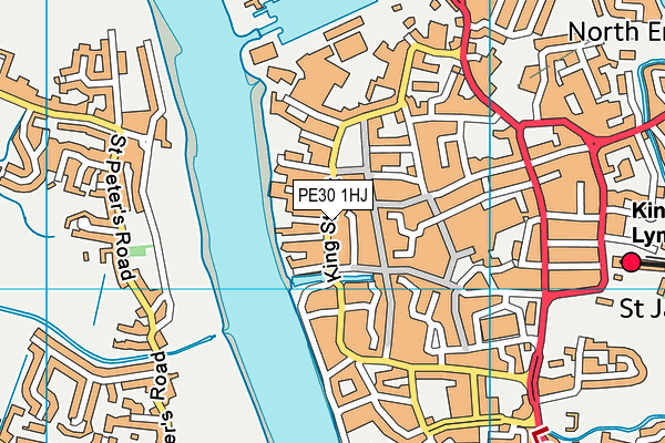 PE30 1HJ map - OS VectorMap District (Ordnance Survey)