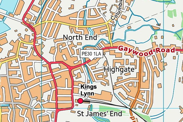 PE30 1LA map - OS VectorMap District (Ordnance Survey)