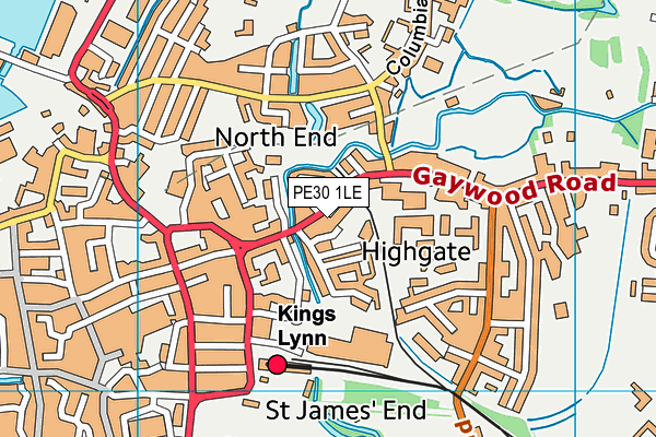PE30 1LE map - OS VectorMap District (Ordnance Survey)