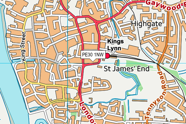 PE30 1NW map - OS VectorMap District (Ordnance Survey) PE30 1NW map - OS VectorMap District (Ordnance Survey)