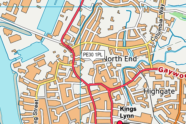 PE30 1PL map - OS VectorMap District (Ordnance Survey)