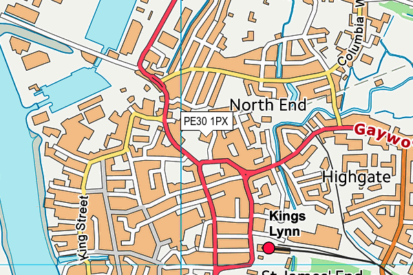 PE30 1PX map - OS VectorMap District (Ordnance Survey) PE30 1PX map - OS VectorMap District (Ordnance Survey)