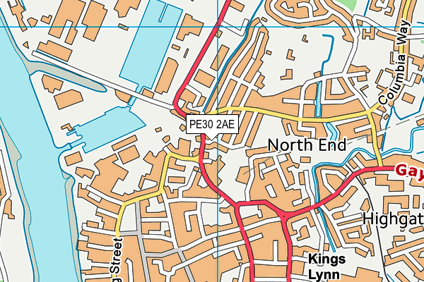 PE30 2AE map - OS VectorMap District (Ordnance Survey) PE30 2AE map - OS VectorMap District (Ordnance Survey)