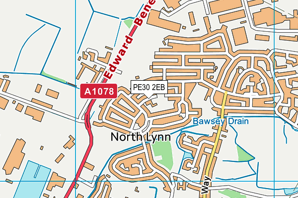 PE30 2EB map - OS VectorMap District (Ordnance Survey)