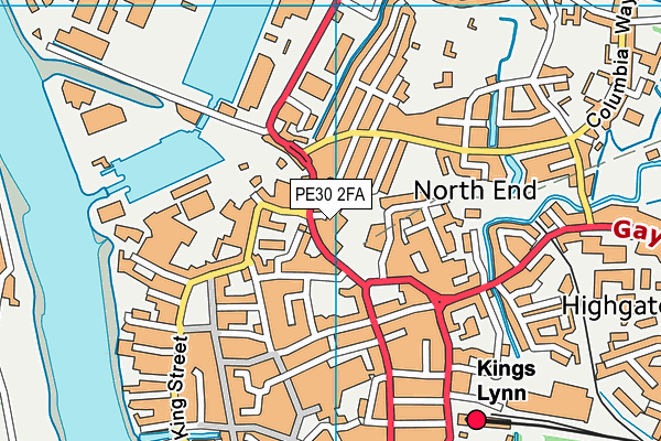 PE30 2FA map - OS VectorMap District (Ordnance Survey) PE30 2FA map - OS VectorMap District (Ordnance Survey)