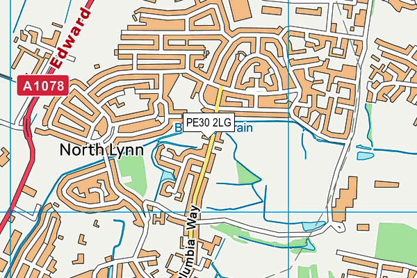 PE30 2LG map - OS VectorMap District (Ordnance Survey) PE30 2LG map - OS VectorMap District (Ordnance Survey)