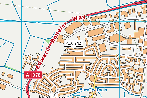 PE30 2NZ map - OS VectorMap District (Ordnance Survey) PE30 2NZ map - OS VectorMap District (Ordnance Survey)
