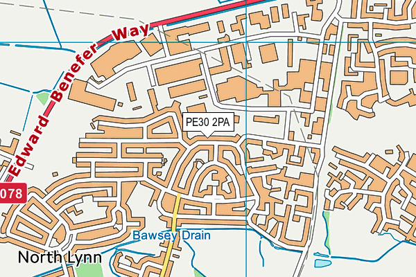 PE30 2PA map - OS VectorMap District (Ordnance Survey) PE30 2PA map - OS VectorMap District (Ordnance Survey)