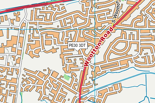 PE30 3DT map - OS VectorMap District (Ordnance Survey)