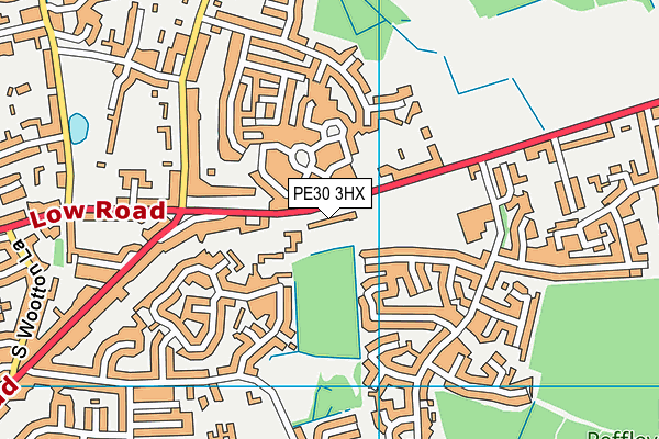 PE30 3HX map - OS VectorMap District (Ordnance Survey) PE30 3HX map - OS VectorMap District (Ordnance Survey)