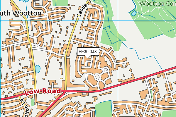 PE30 3JX map - OS VectorMap District (Ordnance Survey)